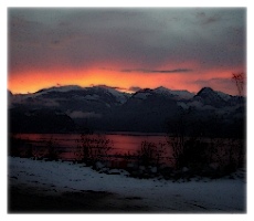 Howe Sound as photographed from speeding car by David Brownstein.
